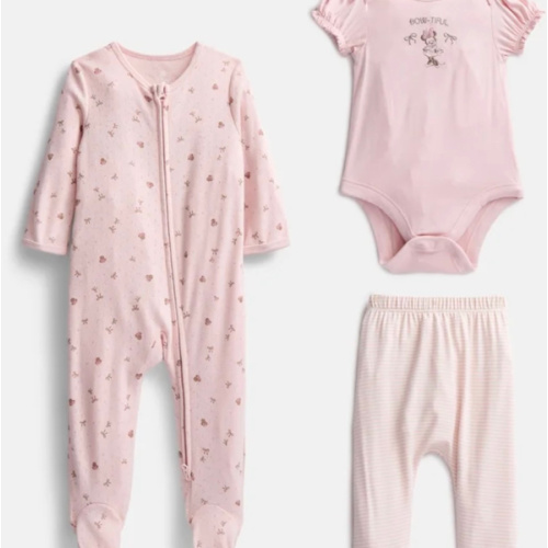 Disney Baby Wishes + Dreams Minnie Mouse Sleep and Play Set, 3-Piece, Sizes Newborn-6/9M