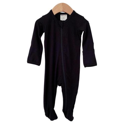 Basic Zipper Footie, Black