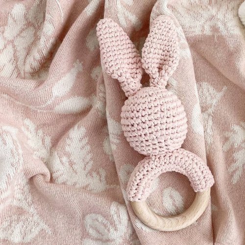 Bunny Teething Rattle - Pink