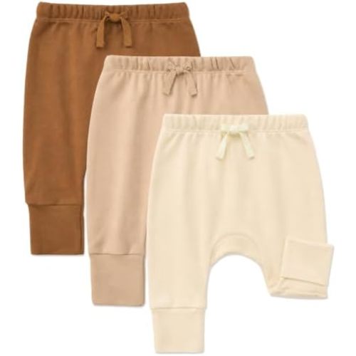 Aablexema Paquete de 3 pantalones deportivos de algodón orgánico para bebé