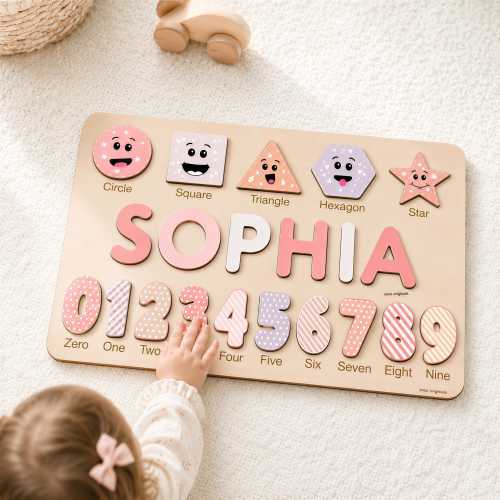Puzzle for Baby Girl and Boy, Handmade Custom Wooden Name Puzzle, Personalized Gifts for Baby, First Christmas Gift, Baby Gift