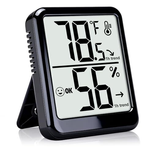 Ayawiss Room Thermometer Indoor Hygrometer Humidity Meter Gauge Digital Temperature and Humidity Sensor Monitor for Home Office House Pets Plants - AAA Battery Included