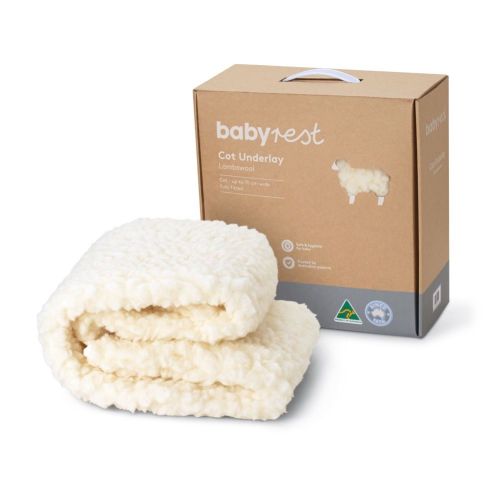 Babyrest Standard Cot Lambswool Underlay White