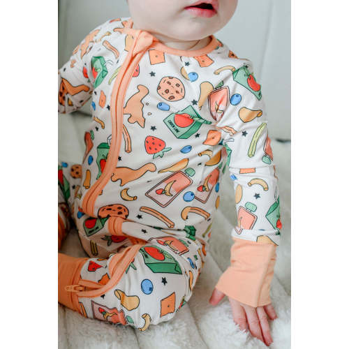Convertible Bamboo Zip Romper in Snack Attack | Caden Lane