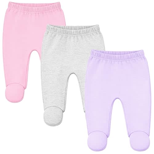 123 Bear Baby Soft Cotton Spandex Pants with Feet
