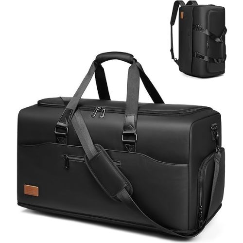 Duffle Bag for Travel,55L Travel Bag for Men with Shoe Compartment,Water Resistant Overnight Weekender Bag with Expandable