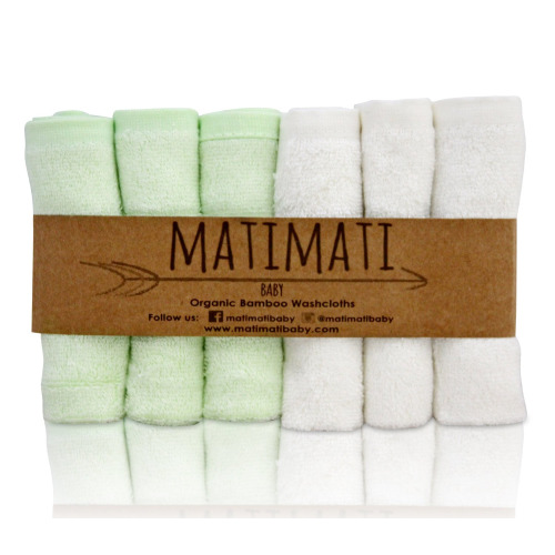 Matimati Bamboo Baby Washcloths (6-pack)