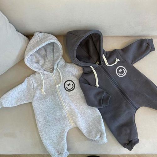Baby Smiley Loose Hooded Romper