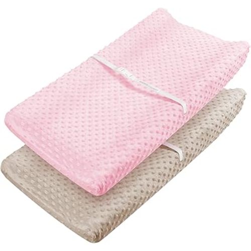 Changing Pad Cover - Babebay Ultra Soft Minky Dots Plush Changing Table Covers Breathable Changing Table Sheets Wipeable Changing Pad Covers Suit for Baby Boy and Baby Girl