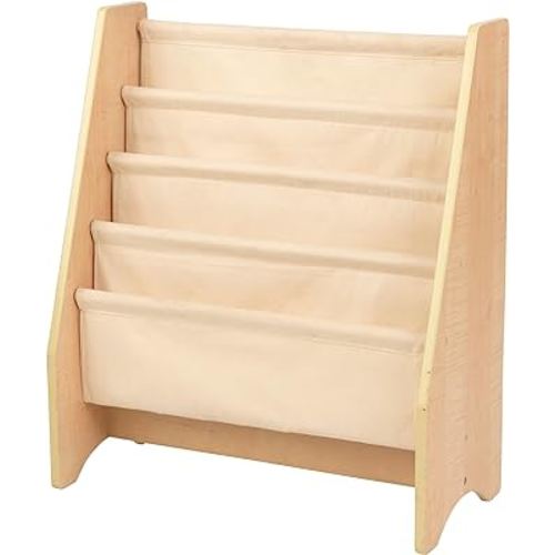 KidKraft Wood and Canvas Sling Bookshelf Furniture for Kids – Natural, Gift for Ages 3+