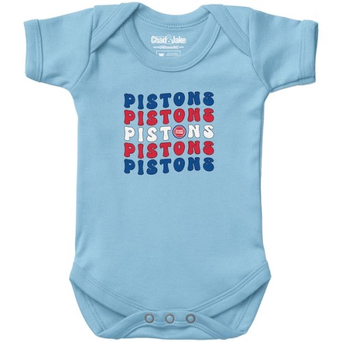 Newborn & Infant Detroit Pistons  Chad & Jake Light Blue Groovy Bodysuit