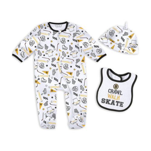 Bruins Newborn Skate Creeper Set