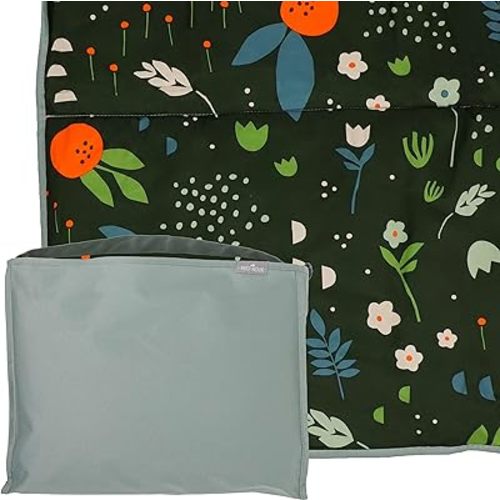 RED ROVR Large Indoor/Outdoor Adventure Blanket |for Parks, the Beach and Indoor activites |Compact with Shoulder Strap & Pocket (Orange Blossom)