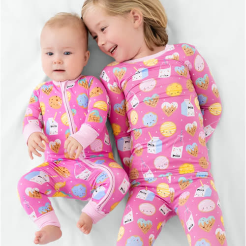 Pink Cookies & Milk Zippy - Little Sleepies