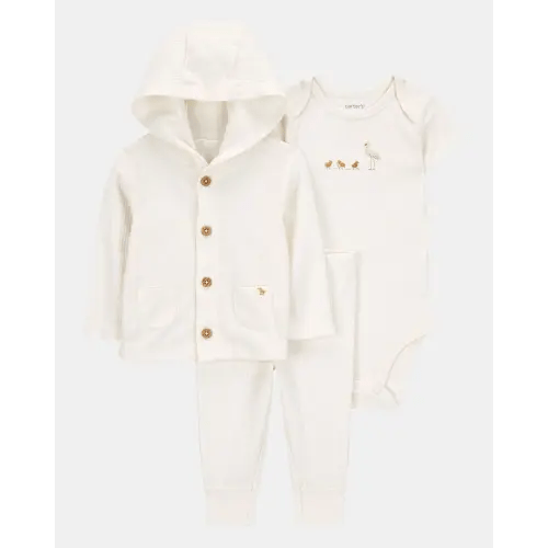 3-Piece Chick Little Cardigan Set - 3M - Ivory