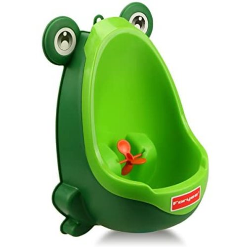 Foryee Cute Frog Potty Training Urinal for Boys with Funny Aiming Target - Blackish Green
