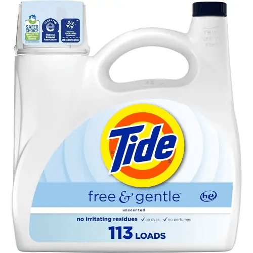 Tide Free & Gentle Liquid Laundry Detergent, 113 Loads, 149 fl oz, Tide Laundry Detergent, Clean Laundry Detergent