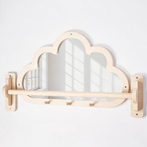 Montessori Baby Mirror with Pull Up Bar, Shatterproof Toddler Pull to Stand