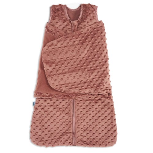 HALO Sleepsack Swaddle, 3-Way Adjustable Swaddle Blanket, TOG 3.0, Velboa, Cedar Plush Dots, Newborn, 0-3 Months