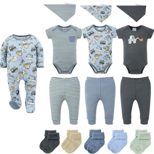 The Peanutshell 15pc Baby Clothes Set - Newborn, 3-6, 6-9 - Little Digger