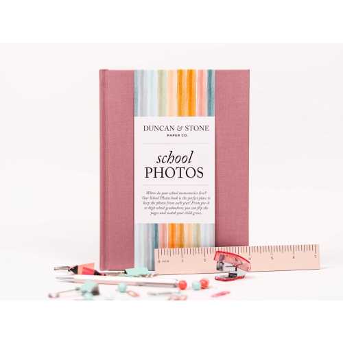 School Photo Album: Linen Keepsake Journal, Family Milestones Gift