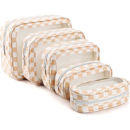 5PCS Diaper Bag Organizer Pouch Set, TSA Approved Toiletry Bag，Clear Waterproof