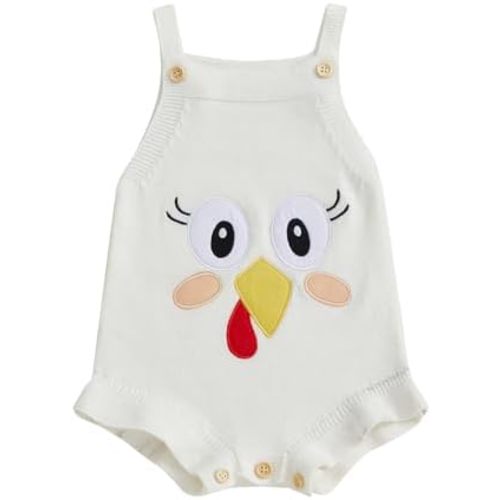 SAYOO Baby Girl Boy My First Christmas Knitted Romper Sleeveless Letter Embroidery Bodysuit Romper Newborn Xmas Jumpsuit