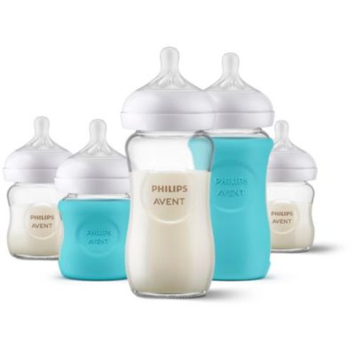 Philips Avent Glass Natural Bottle Baby Set - CLEAR - 6 PIECE