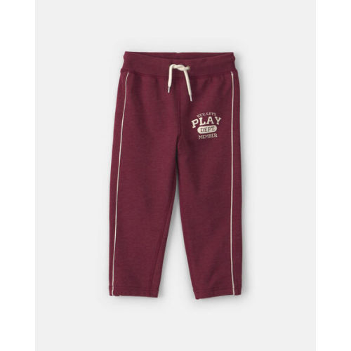 Toddler Boy 'Let's Play' French Terry Joggers - Burgundy | Carter's