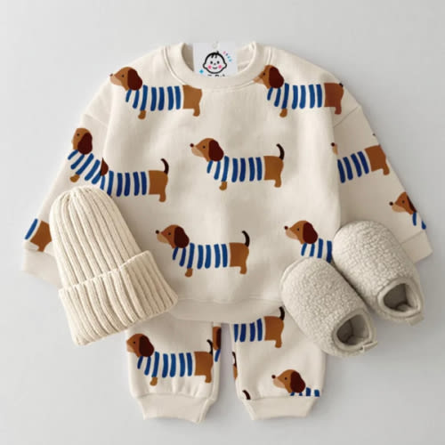 Baby Stripe Dachshund 2-Piece Set