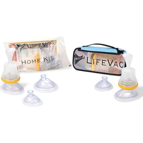 LifeVac Home & Blue Travel Kit Combo - Portable Suction Rescue Device, First Aid Kit for Kids and Adults, Portable Airway Suction Device for Children and Adults