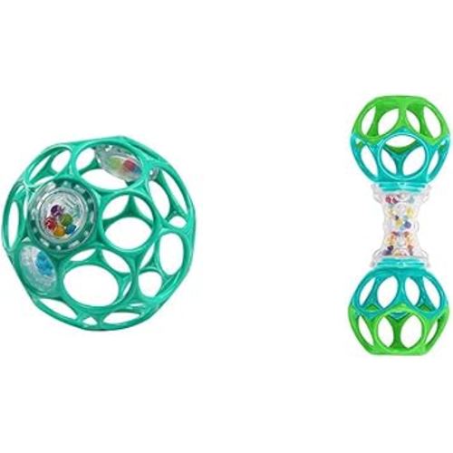 Bright Starts Oball Shaker Rattle Toy & Baby Ball Set, Ages Newborn and Up