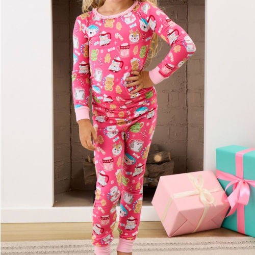 Ruffle Long Sleeve Pajama Set, Bamboo Viscose