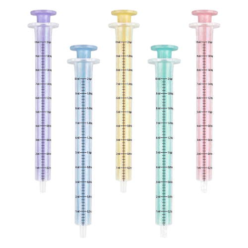 Gufastore, Baby Medicine Dispenser Syringe, 10 mL, Multicolor 5 pack