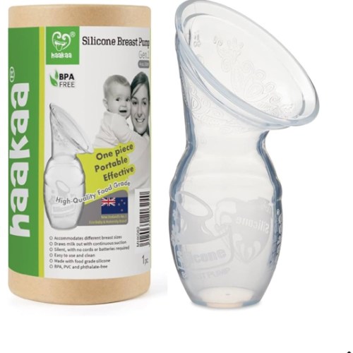 Haakaa Silicone Breastfeeding Manual Breast Pump Milk Pump 100% Food Grade Silicone BPA PVC and Phthalate Free | 4 oz Capacity