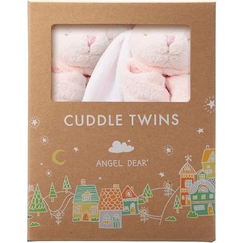 Angel Dear Cuddle Twins Blankie, New Pink Bunny