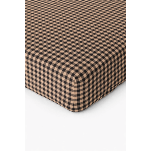 Cookie Brown Gingham Crib Sheet