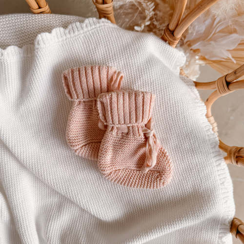 Mini Knit Booties - Pink Lemonade – Blossom and Pear
