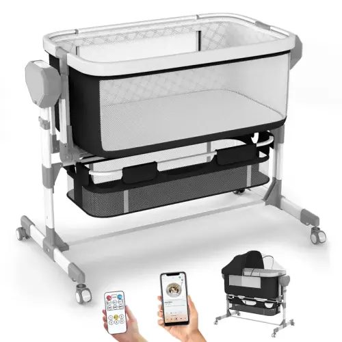 Electric Baby Bassinet with 5 Rocking Motions 6 Height Adjustments - TikTok Shop