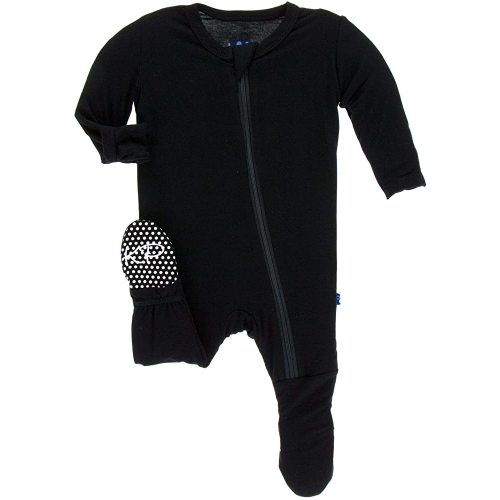KicKee Pants Print Footie with Zipper, Fitting Long Sleeve Pajama Baby Bodysuit, Ultra Soft Everyday One Piece Loungewear