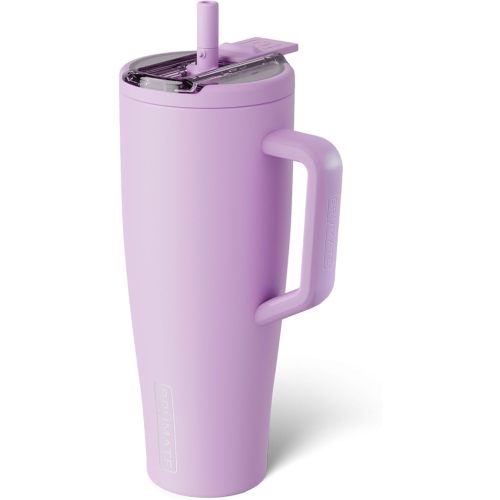 BrüMate Era Flip 40oz Tumbler with 100% Leakproof Covered Straw Lid | Hygienic Covered Straw | Insulated Stainless Steel Water Bottle with Handle | Cup Holder Friendly | BPA-Free (Lavender)