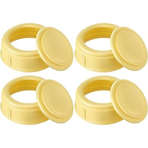 6 Pack Nipple Rings Compatible with Medela Baby 5oz & 8oz Plastic & Glass Bottles, Collar Rings Compatible with Medela Slow or Medium Flow Collection and Storage Bottles, No Leak or Spill