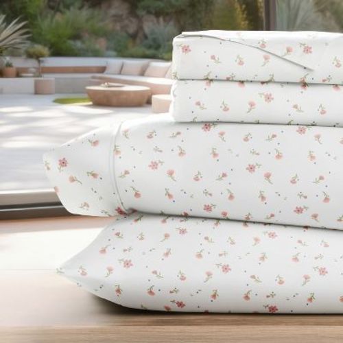 Floral & Paisley Patterns 4PC Sheet Set - Extra Soft - Becky Cameron, Floral Pink, King