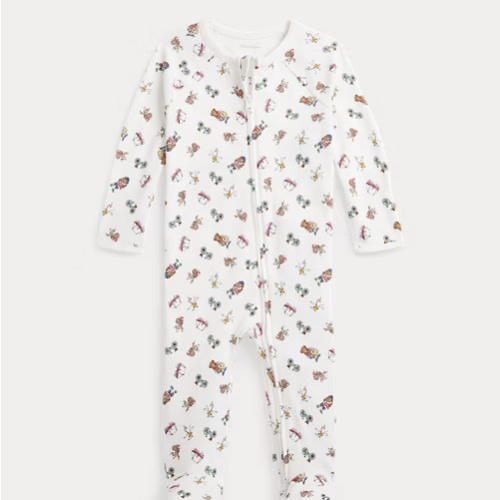 Polo Bear Cotton Footed Coverall
