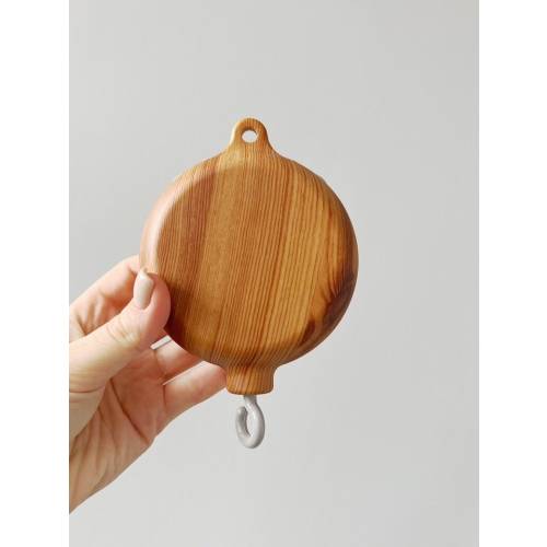 Natural Wood Crib Mobile Music Box | 35 Melodies, Rotating Spinner, Montessori Nursery