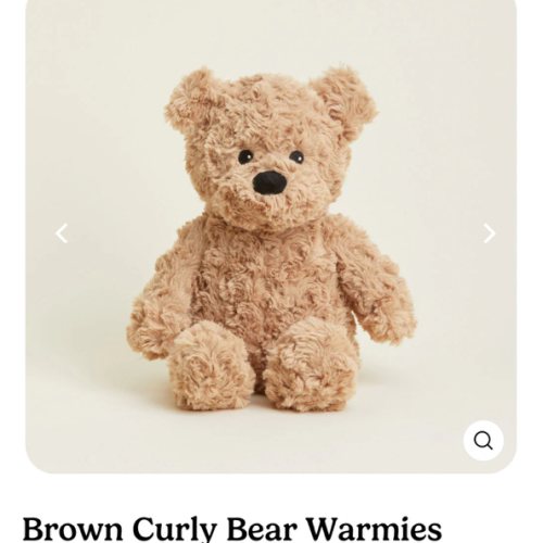 Microwavable Brown Curly Bear Warmies | Warmies USA