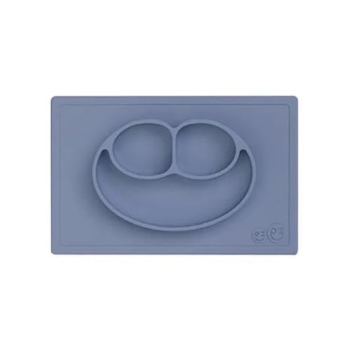 ezpz Mini Mat (Sage) - 6 -12 Months+ - 100% Silicone Suction Placemat + Divided Plate with Three Compartments - Supports Baby-Led Weaning - Designed for Highchair, Table, and Travel