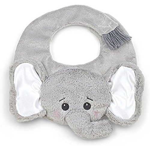 Bearington Baby Lil' Spout Elephant Bib (Grey), 10" x 10"