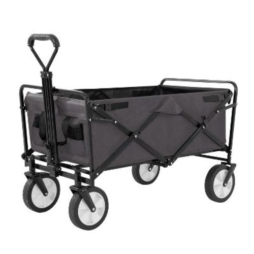 FDW Collapsible Wagon Folding Wagon Garden Cart with Large Capacity, Grey