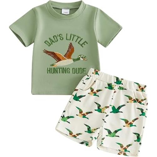 PUHHAPIEY Toddler Baby Boy Clothes Summer Camo Tee Shorts Set